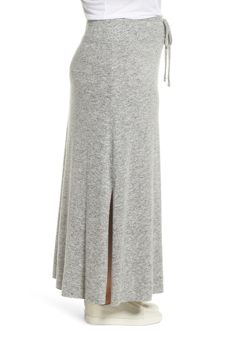 Fleece Maxi Skirt, Alternate, color, HEATHER GREY