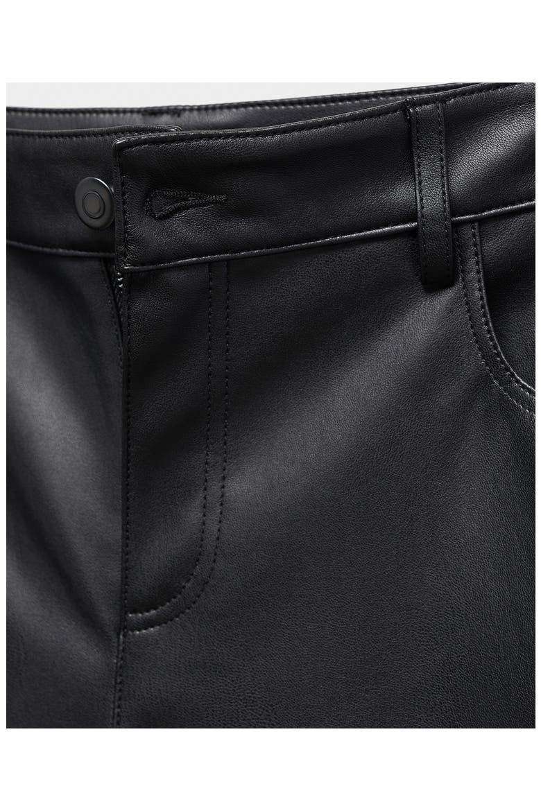 Faux Leather Wide Leg Pants, Alternate, color, BLACK