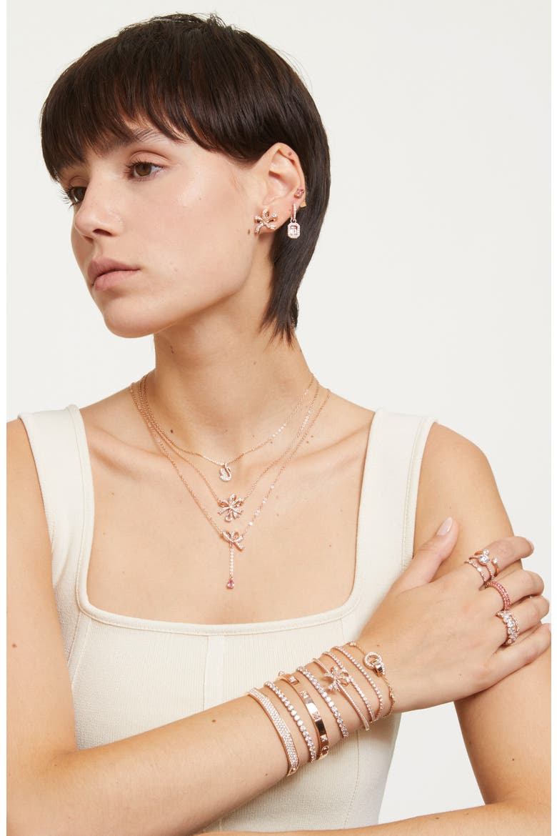 Dextera Crystal Bangle, Alternate, color, WHITE/ROSE GOLD