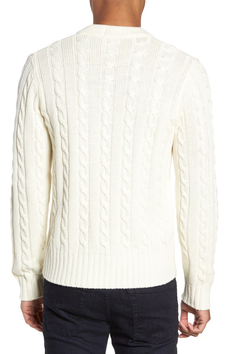 Fred Perry Wool Blend Cable Knit Sweater, Alternate, color, 