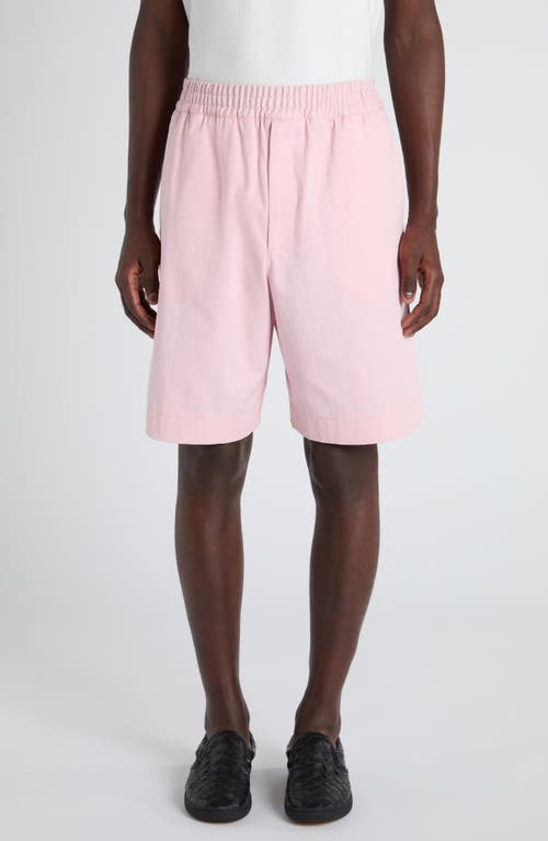 Bottega Veneta Elastic Waist Twill Bermuda Shorts In Pink