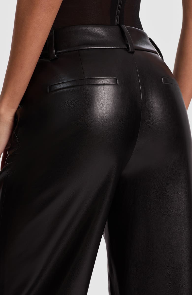 Alice + Olivia Alexander High Waist Faux Leather Pants, Alternate, color, Black