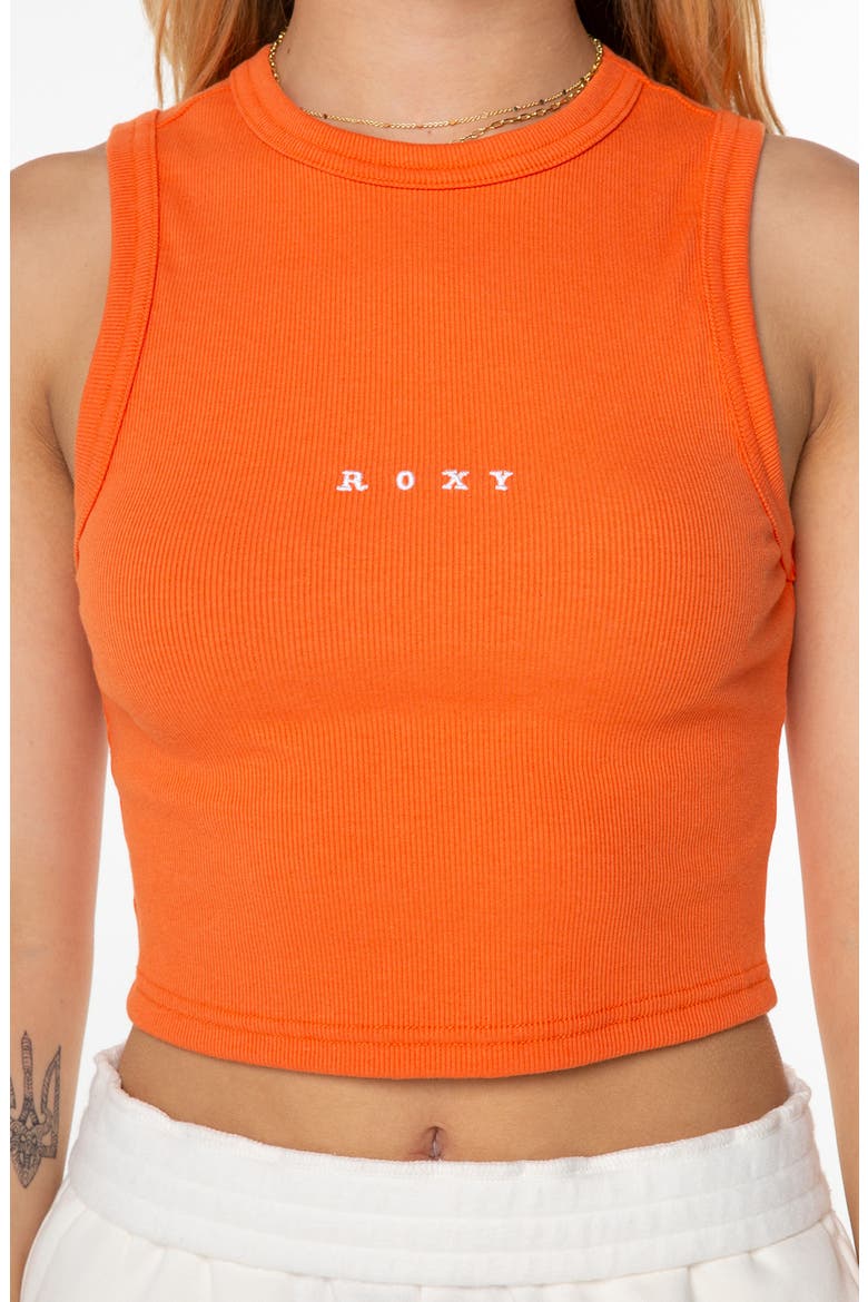 Roxify Crop Rib Tank Top, Alternate, color, TIGERLILY ROXIFY