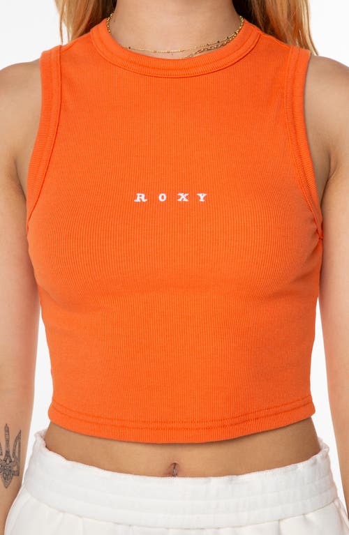Roxy Roxify Crop Rib Tank Top In Orange