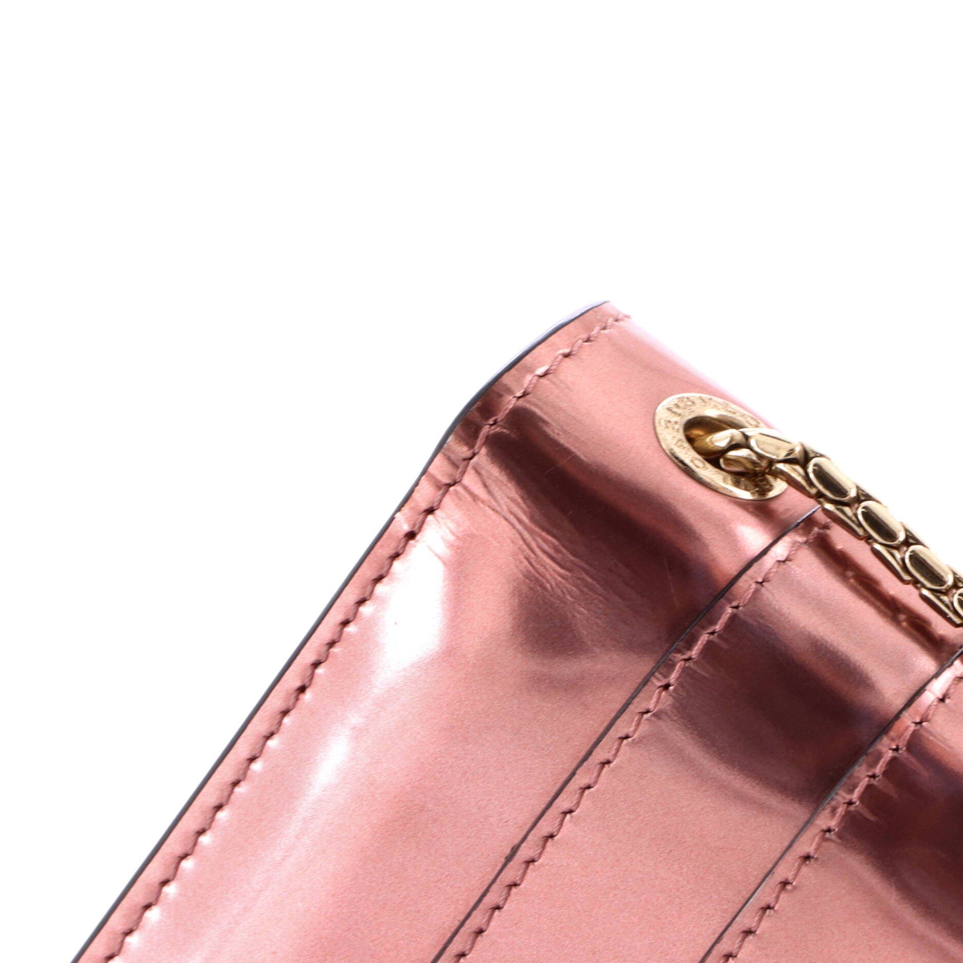 Serpenti Forever Square Shoulder Bag Metallic Leather Small, Alternate, color, Metallic Silver