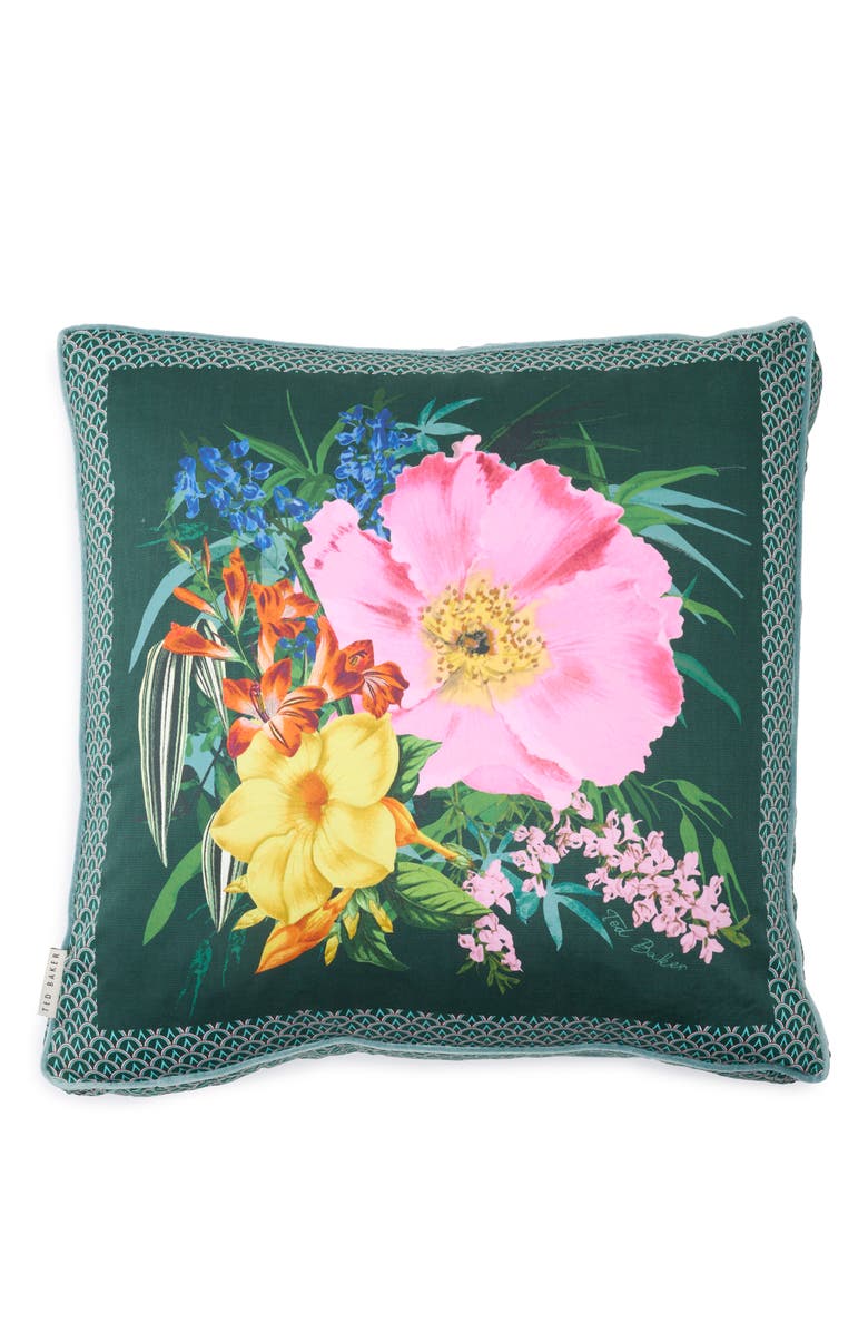 Ted Baker Tropical Accent Pillow, Main, color, Dark Teal Multi