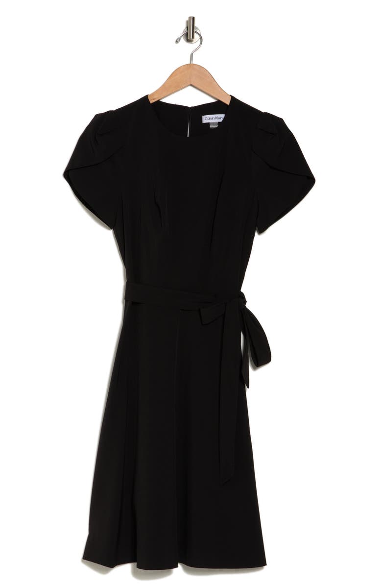 Calvin Klein Tulip Short Sleeve A-Line Dress, Alternate, color,