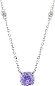 SAVVY CIE JEWELS Floral Faceted Octagonal Cubic Zirconia Pendant Necklace