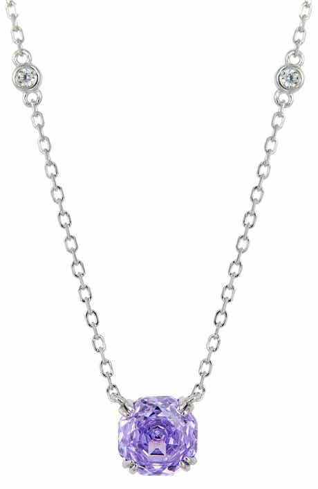 SAVVY CIE JEWELS Floral Faceted Octagonal Cubic Zirconia Pendant Necklace
