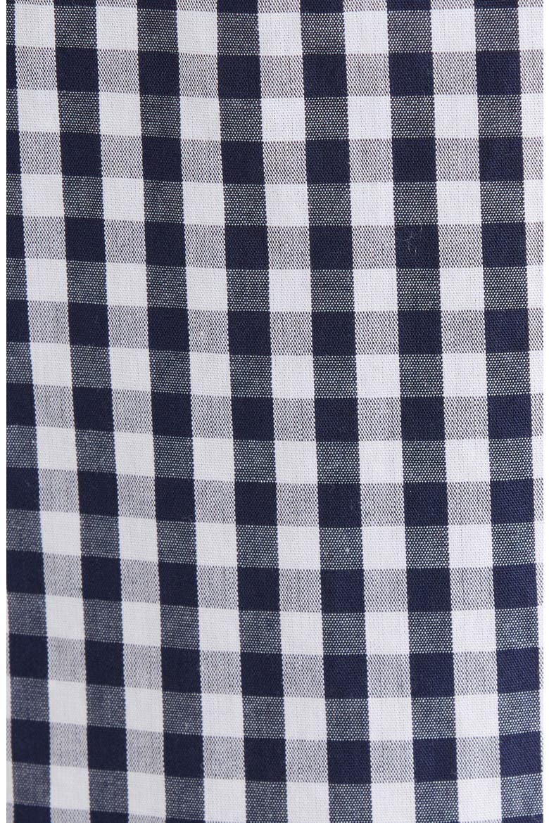 Lace Trim Cotton Poplin Pajamas, Alternate, color, NAVY PETITE GINGHAM