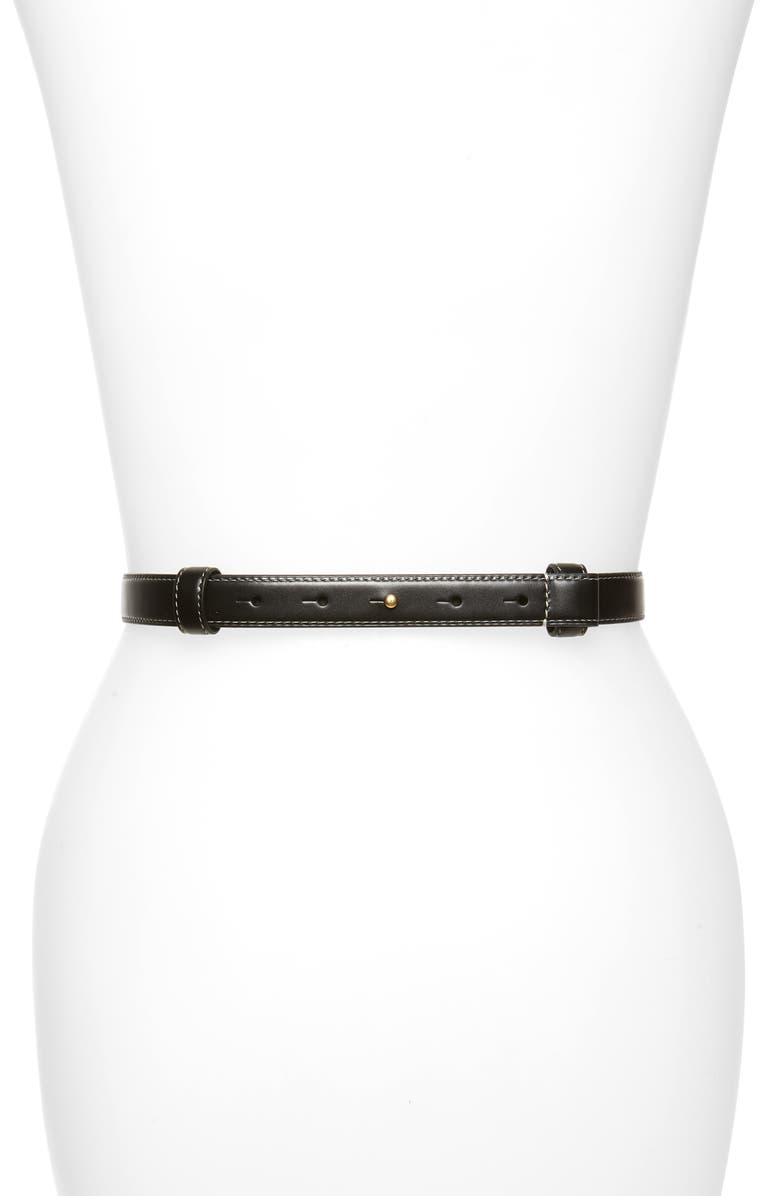 Tory Burch Lee Radziwill Leather Lock Belt, Alternate, color,