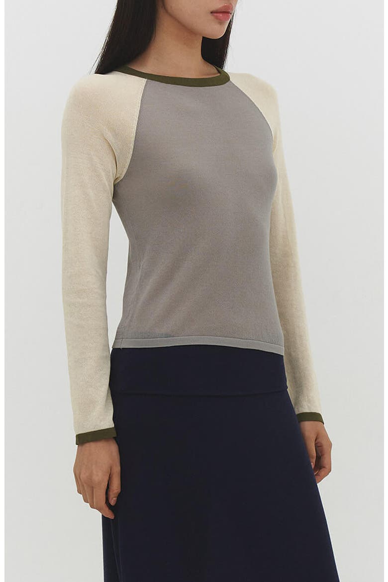 Colorblock Raglan Sleeve T-Shirt, Alternate, color, MATCHA MEL