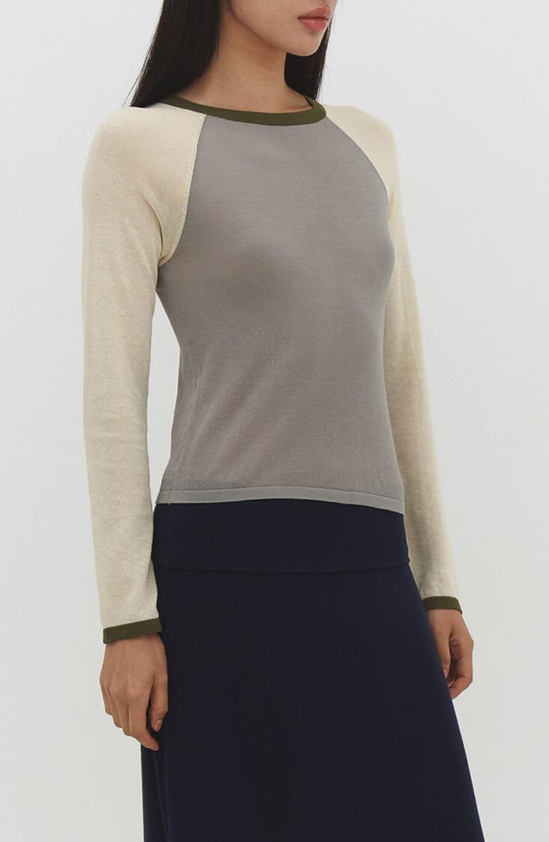 Find Me Now Colorblock Raglan Sleeve T-Shirt, Alternate, color, Matcha Mel