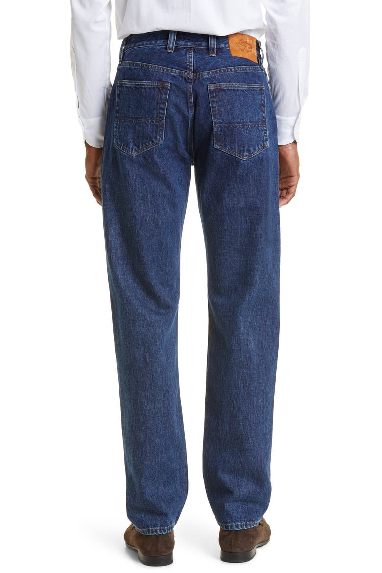 Selvedge Denim Straight Leg Jeans, Alternate, color, BLUE