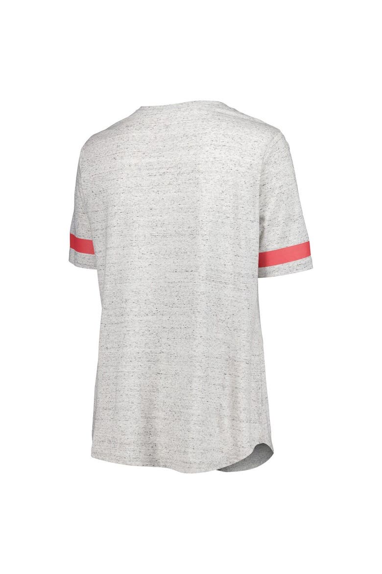 Women's Heather Gray Oklahoma Sooners Plus Size Lace-Up T-Shirt, Alternate, color, Heather Gray