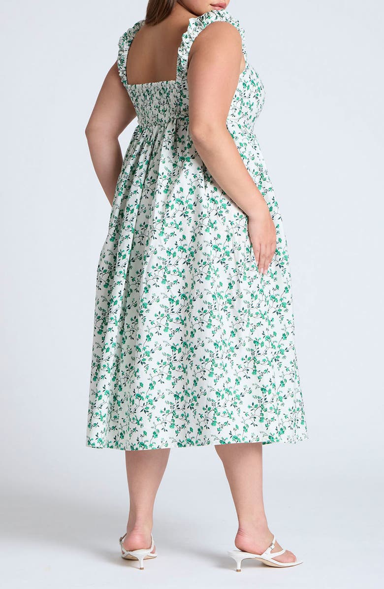 ELOQUII Floral Print Cotton Poplin Sundress, Alternate, color, 