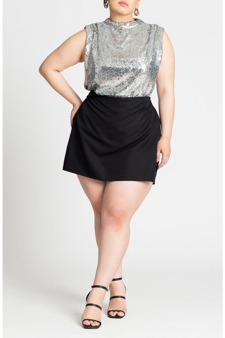 Sequin Sleeveless Top, Alternate, color, SILVER