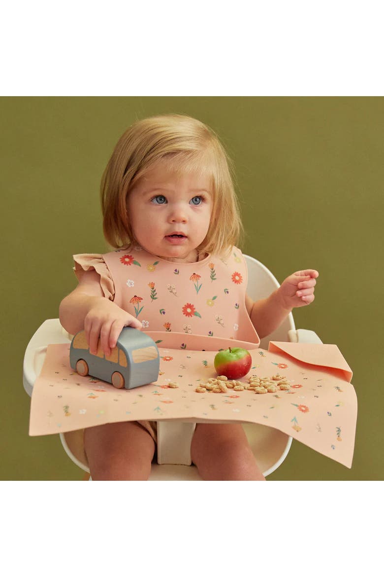Silicone Mealtime Bundle, Alternate, color, Wildflower Ripe Peach