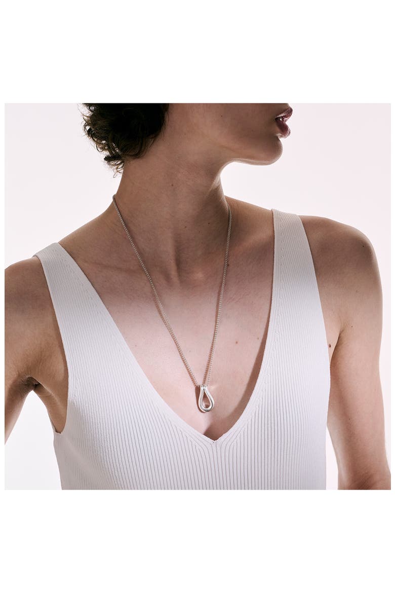 Surf Pendant Necklace, Alternate, color, SILVER
