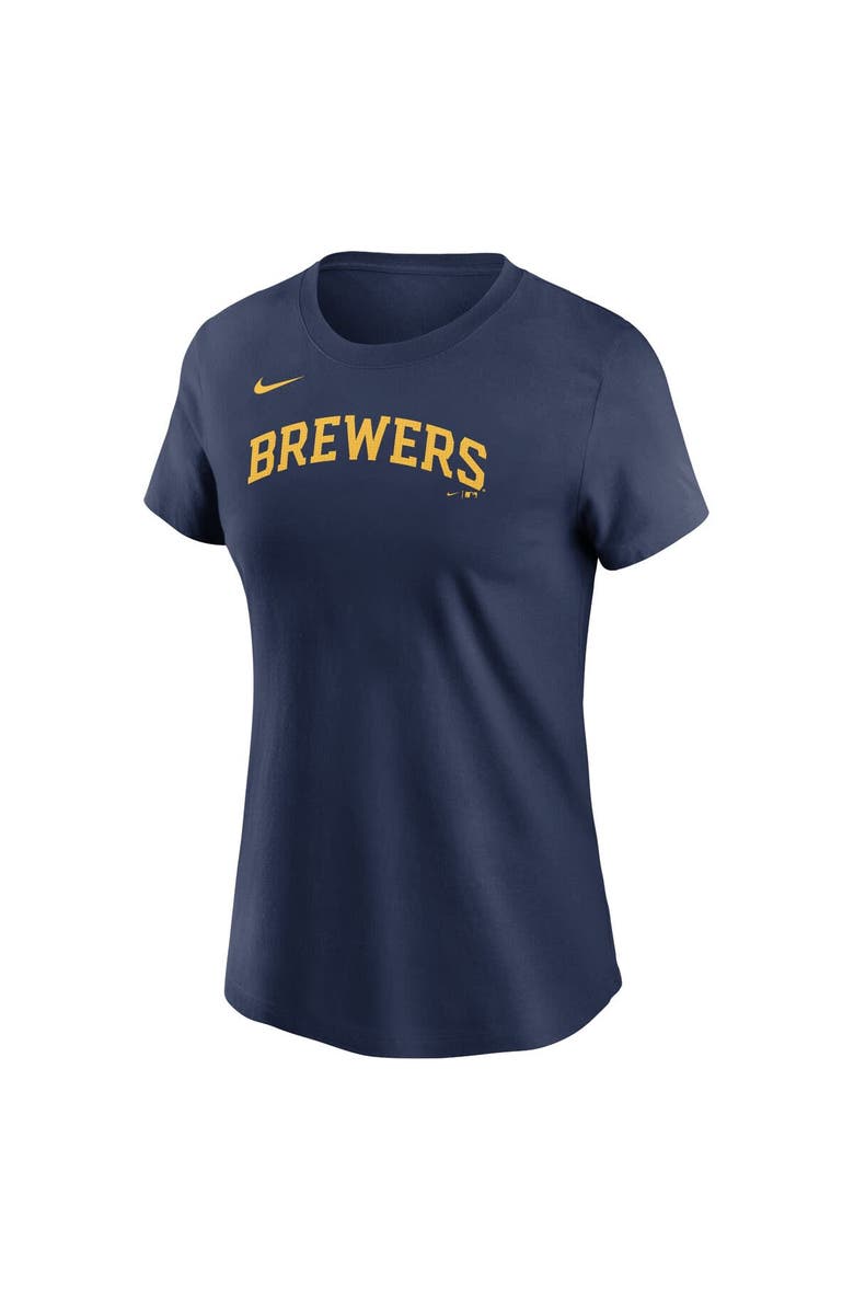 Nike Women's Nike  Navy Milwaukee Brewers Fuse Wordmark T-Shirt, Alternate, color, Navy