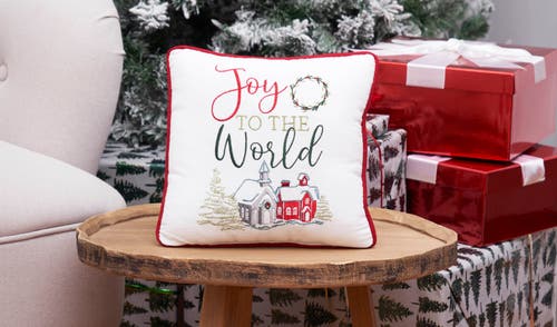 C & F Home C&f Home Joy To The World Small Christmas Accent Pillow, 10" X 10" In White