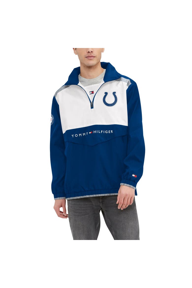 Men's Tommy Hilfiger Royal/White Indianapolis Colts Carter Half-Zip Hooded Top, Main, color, Royal