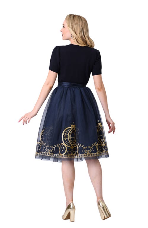 Unique Vintage Brilliance Swing Skirt In Blue