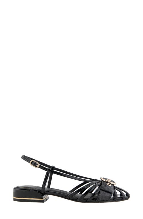 Kenneth Cole Farrah Slingback Sandal In Black Patent