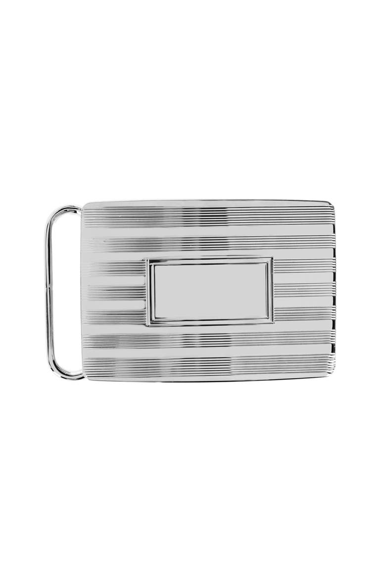 30mm Sterling Silver Engine Turned with Large Loop Compression Belt Buckle, Main, color, Silver
