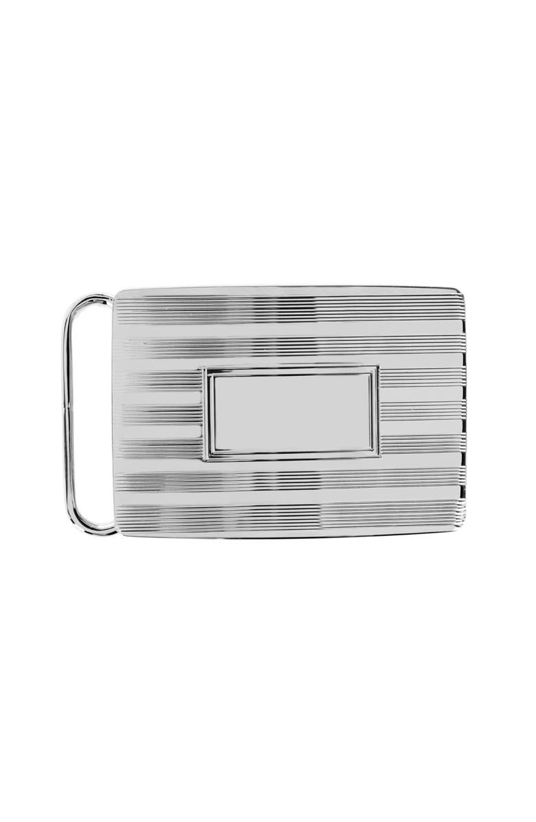 Trafalgar 30mm Sterling Silver Engine Turned with Large Loop Compression Belt Buckle, Main, color, Silver