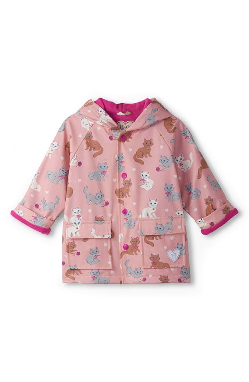 Hatley Little Kitties Waterproof Raincoat In Pink