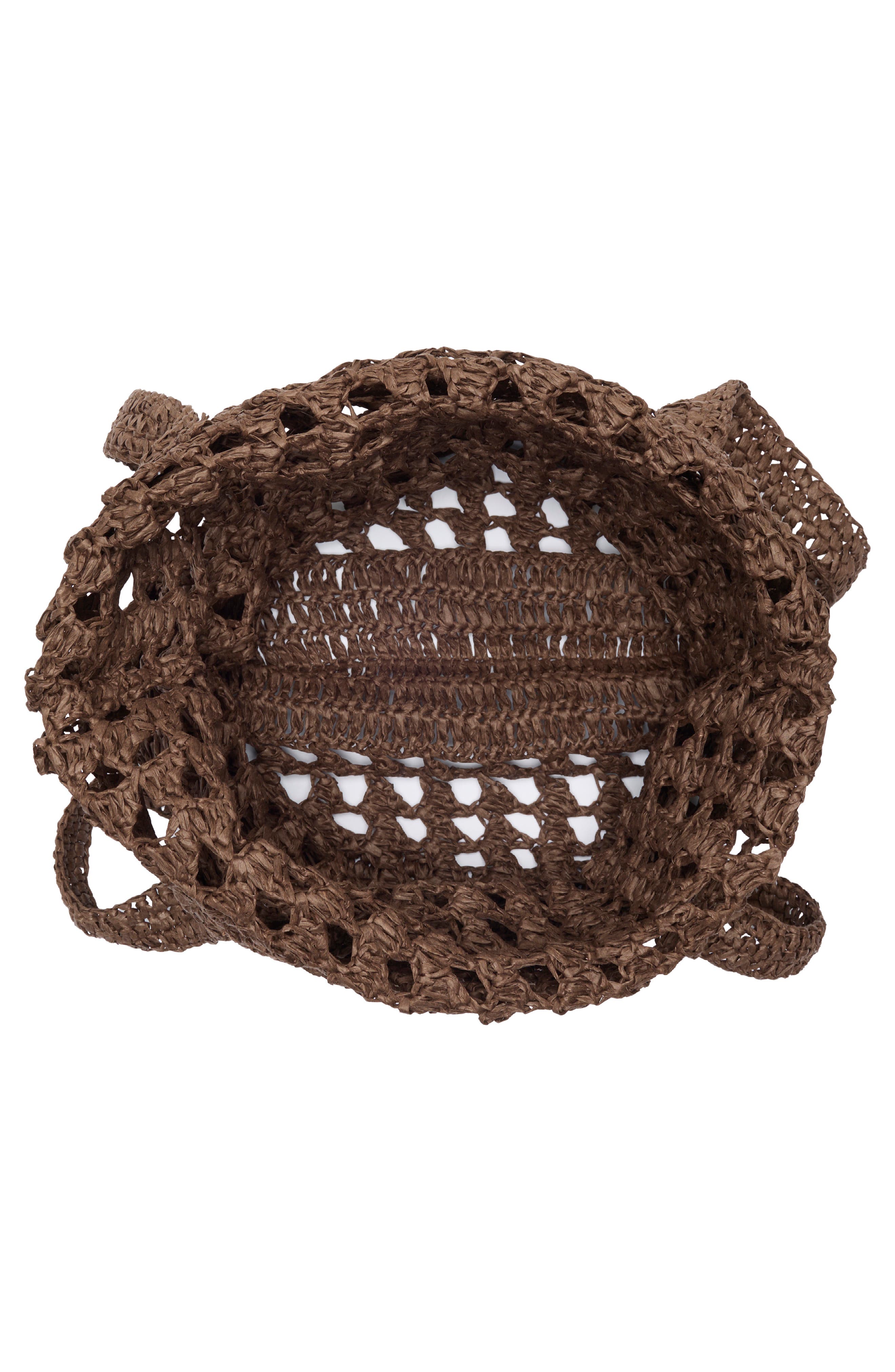 Straw Tote Bag, Alternate, color, CHOCOLATE