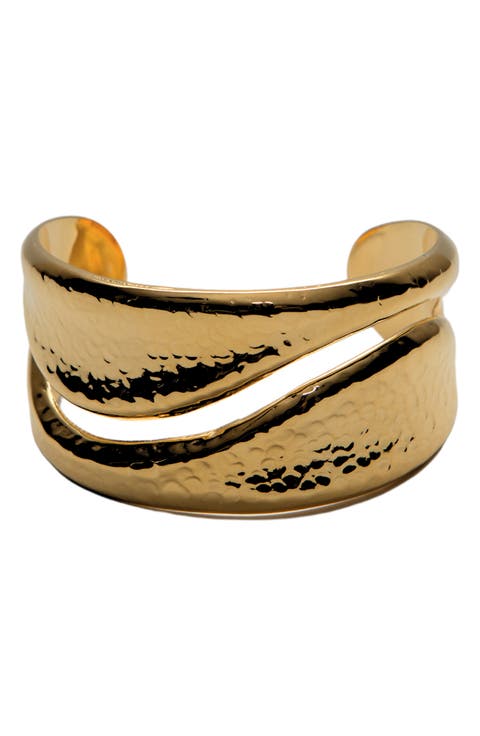 Hammered Cut Out Cuff Bracelet