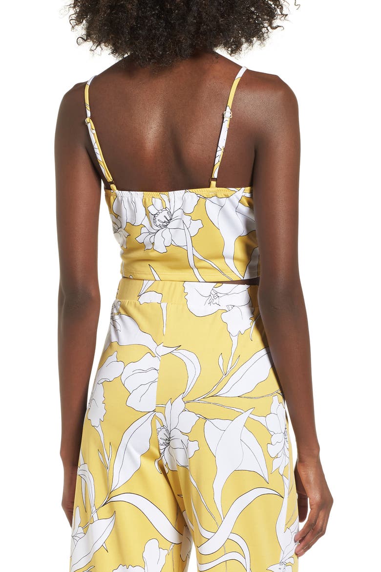 Floral Print Crop Top, Alternate, color, YELLOW FLORAL