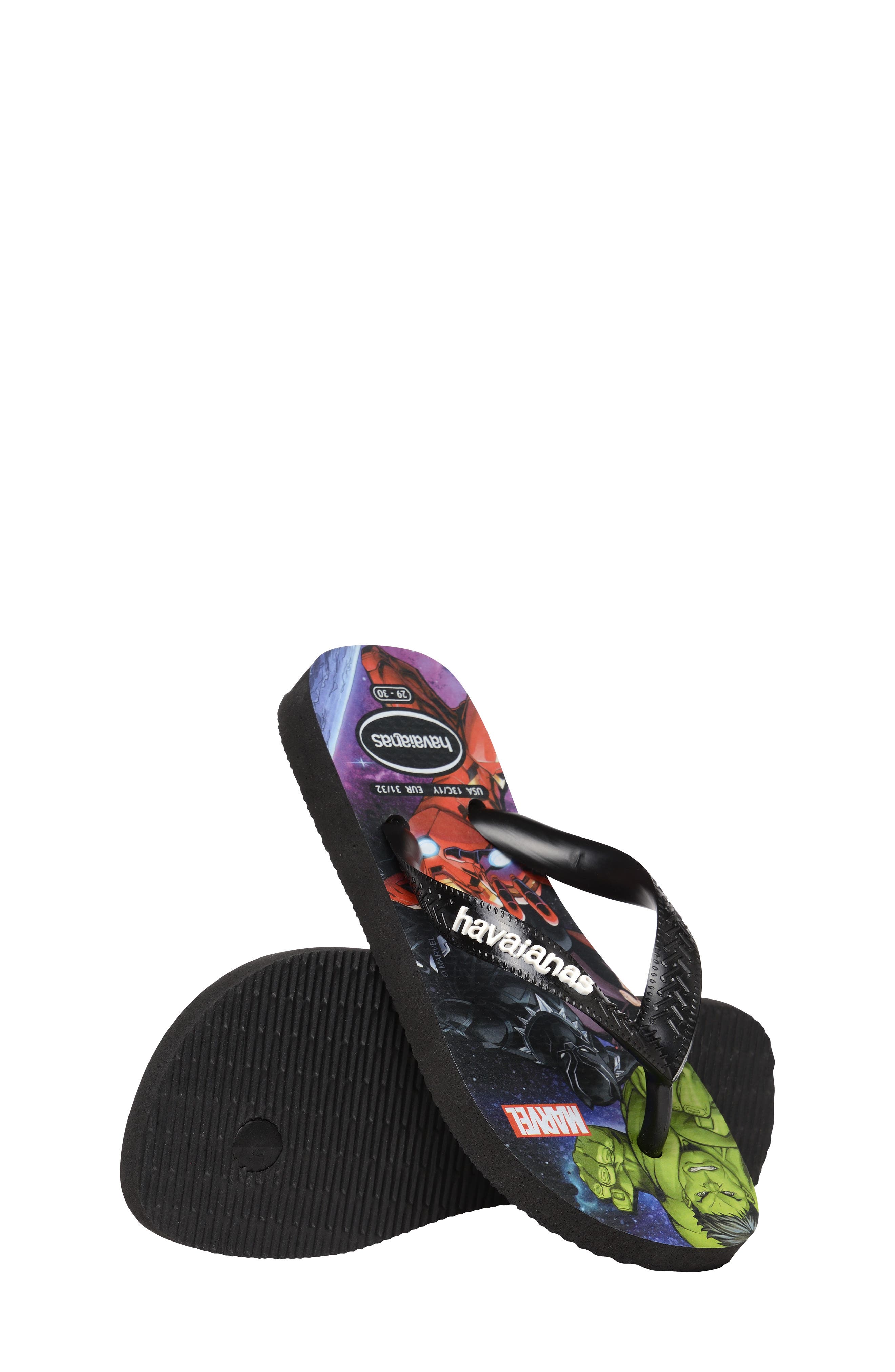 Havaianas Marvel Flip Flop, Alternate, color, Black