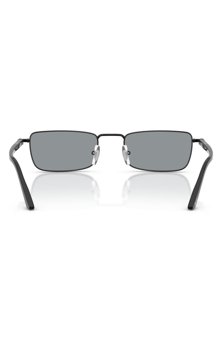 Persol 54mm Rectangular Sunglasses, Alternate, color, Black / Grey
