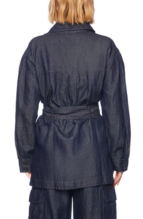 Susana Monaco Stretch Cotton & Linen Denim Jacket In Blue