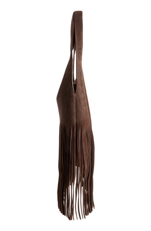 Reformation Ivy Suede Tote In Brown