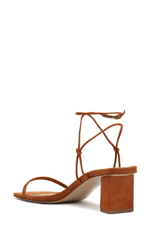 Schutz Pompeii Strappy Suede Block-heel Sandals In Cuoio Brown
