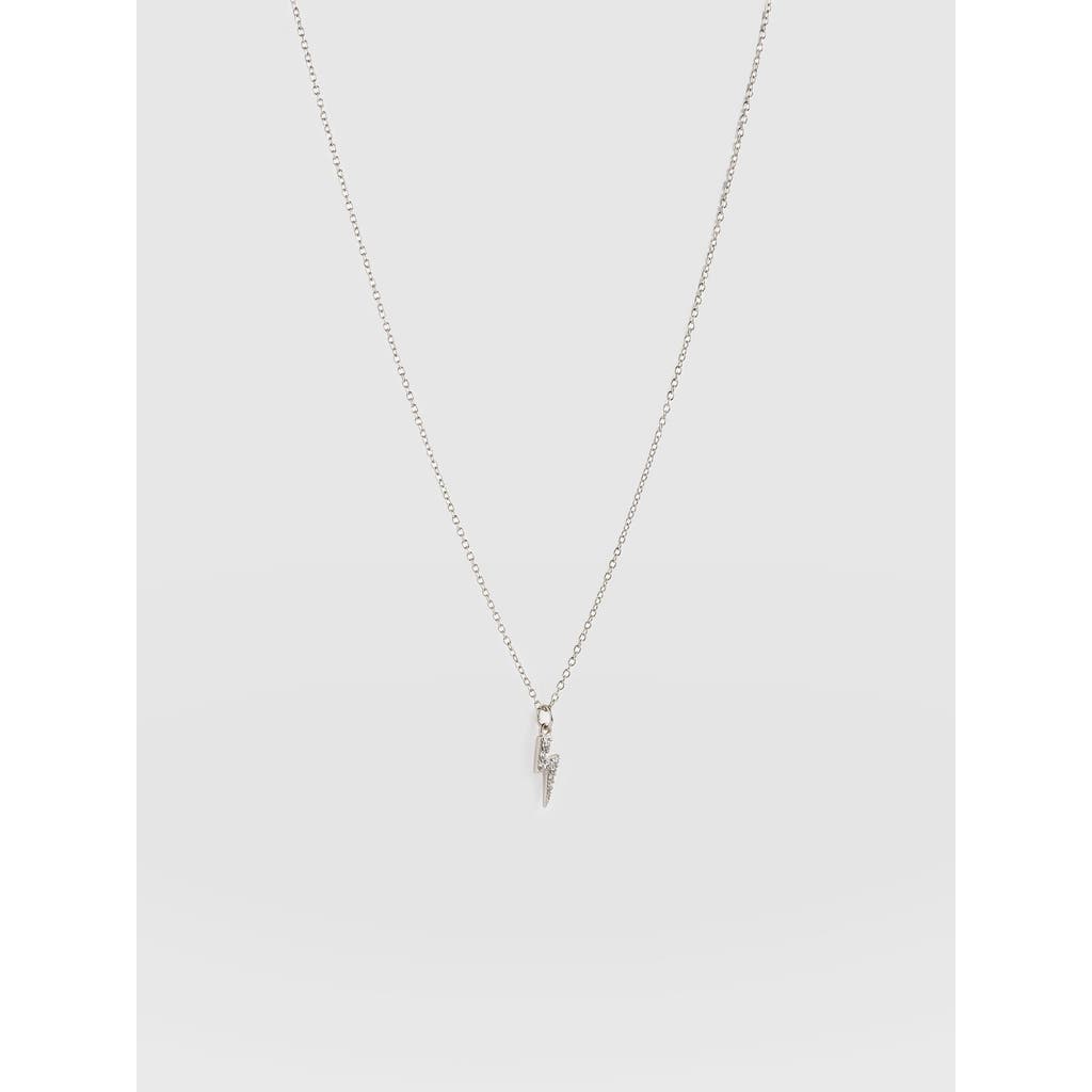 Saint + Sofia Astral Lightning Charm Necklace In Silver