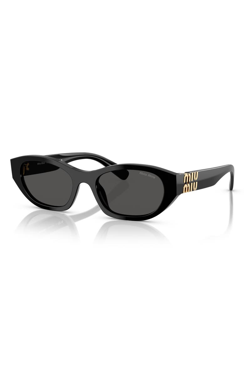 Miu Miu 53mm Irregular Sunglasses, Alternate, color, Black