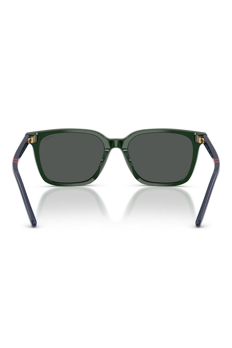 54mm Square Sunglasses, Alternate, color, SHINY GREEN / DARK GREY