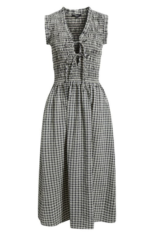 Rails Adine Check Seersucker Midi Sundress In Gray
