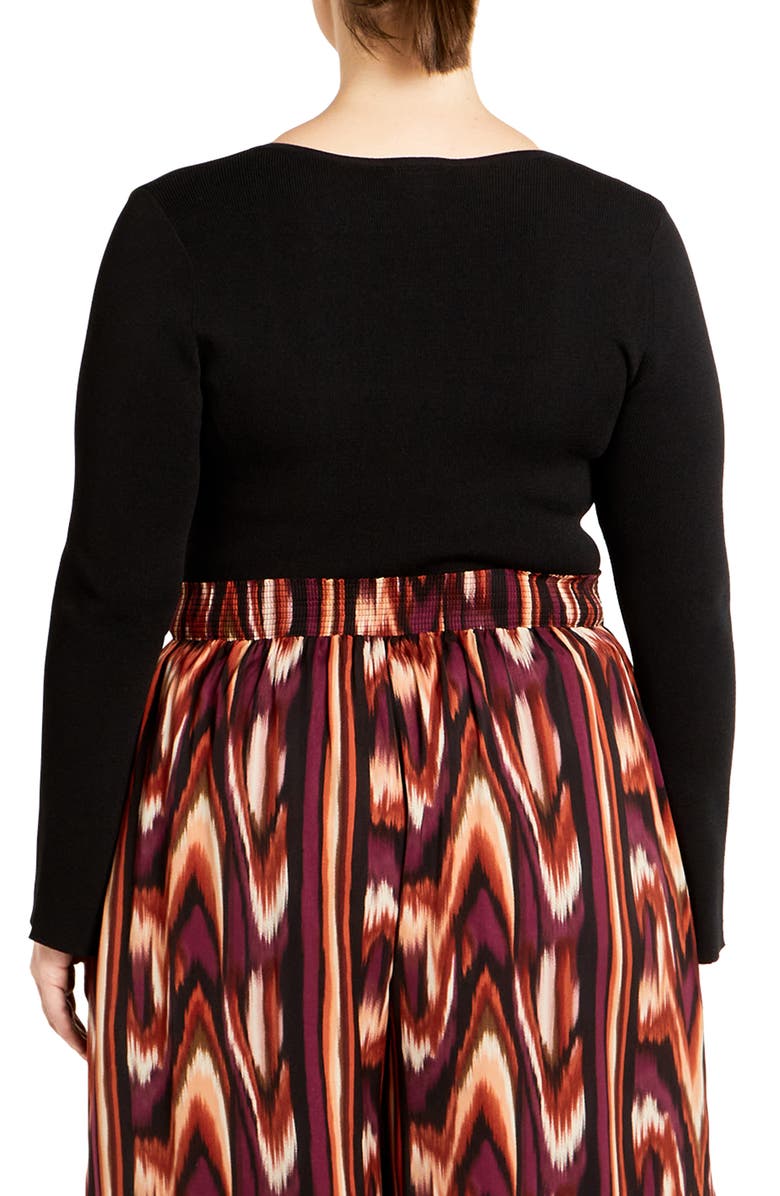 City Chic Brooklyn Rib Sweater, Alternate, color, Black