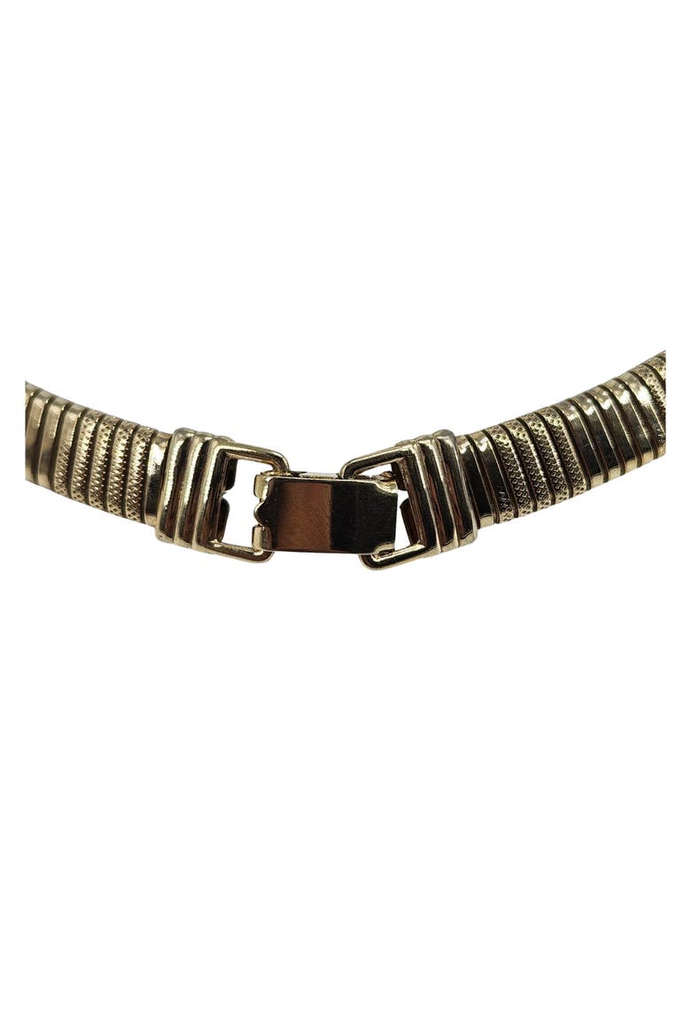 Vintage 1970 Gold Textured Omega Collar Necklace, Alternate, color, gold