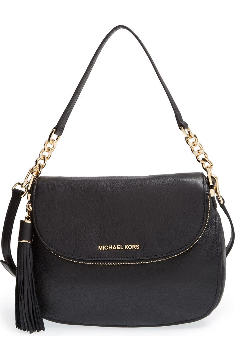 MICHAEL Michael Kors 'Bedford Tassel - Medium' Convertible Leather Shoulder Bag, Main, color,
