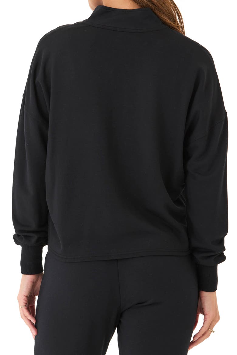 Florynce Feather Fleece Half Zip Sweatshirt, Alternate, color, BLACK