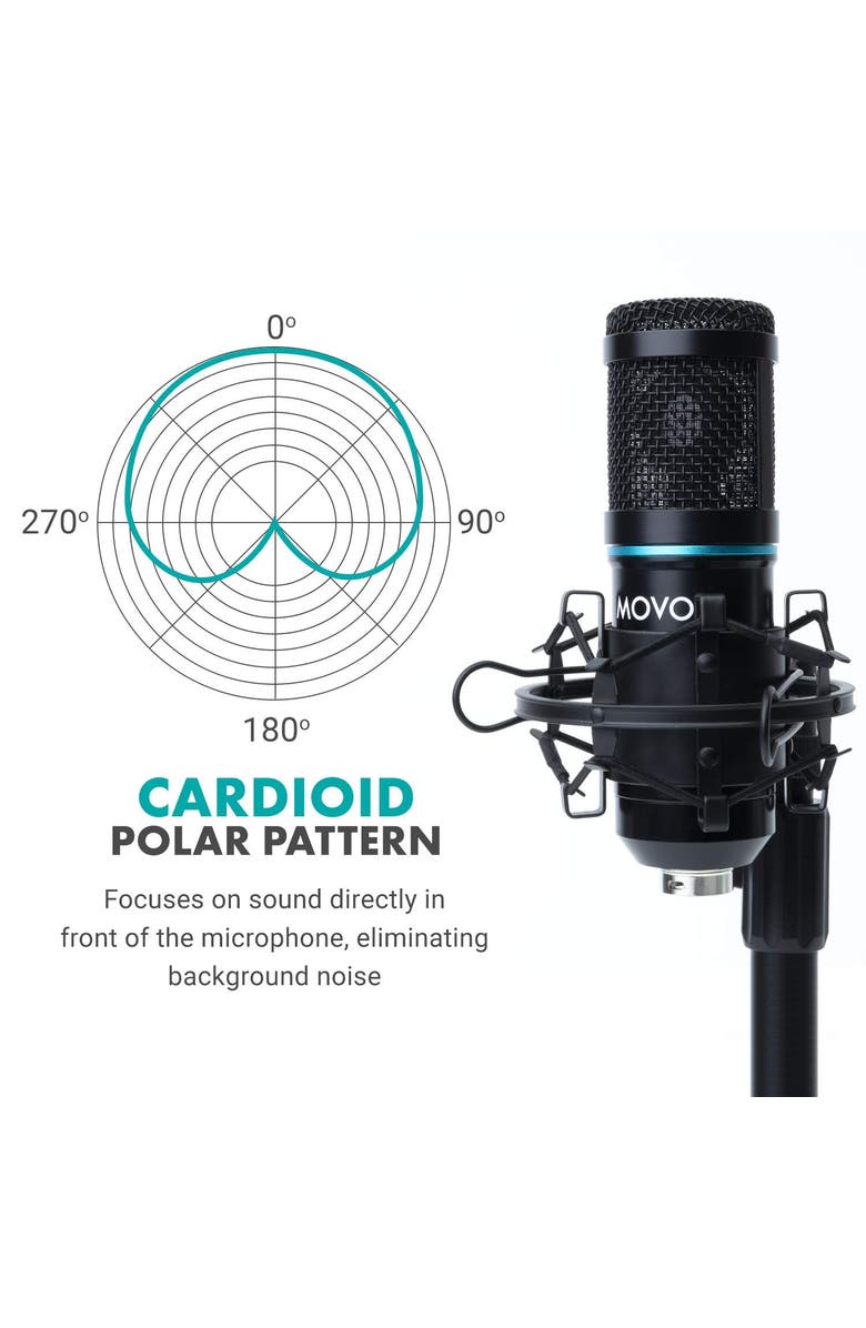 MOVO iPhone 15/16 USB-C Podcast Equipment Bundle Compatible with iPhone 15/16, iPad-Pro, Alternate, color, Black