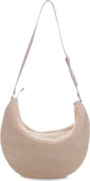Mali + Lili Megan High Pile Fleece Crescent Bag