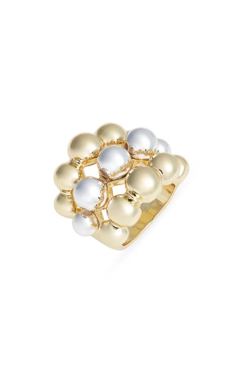 Triple Row Orb Cocktail Ring